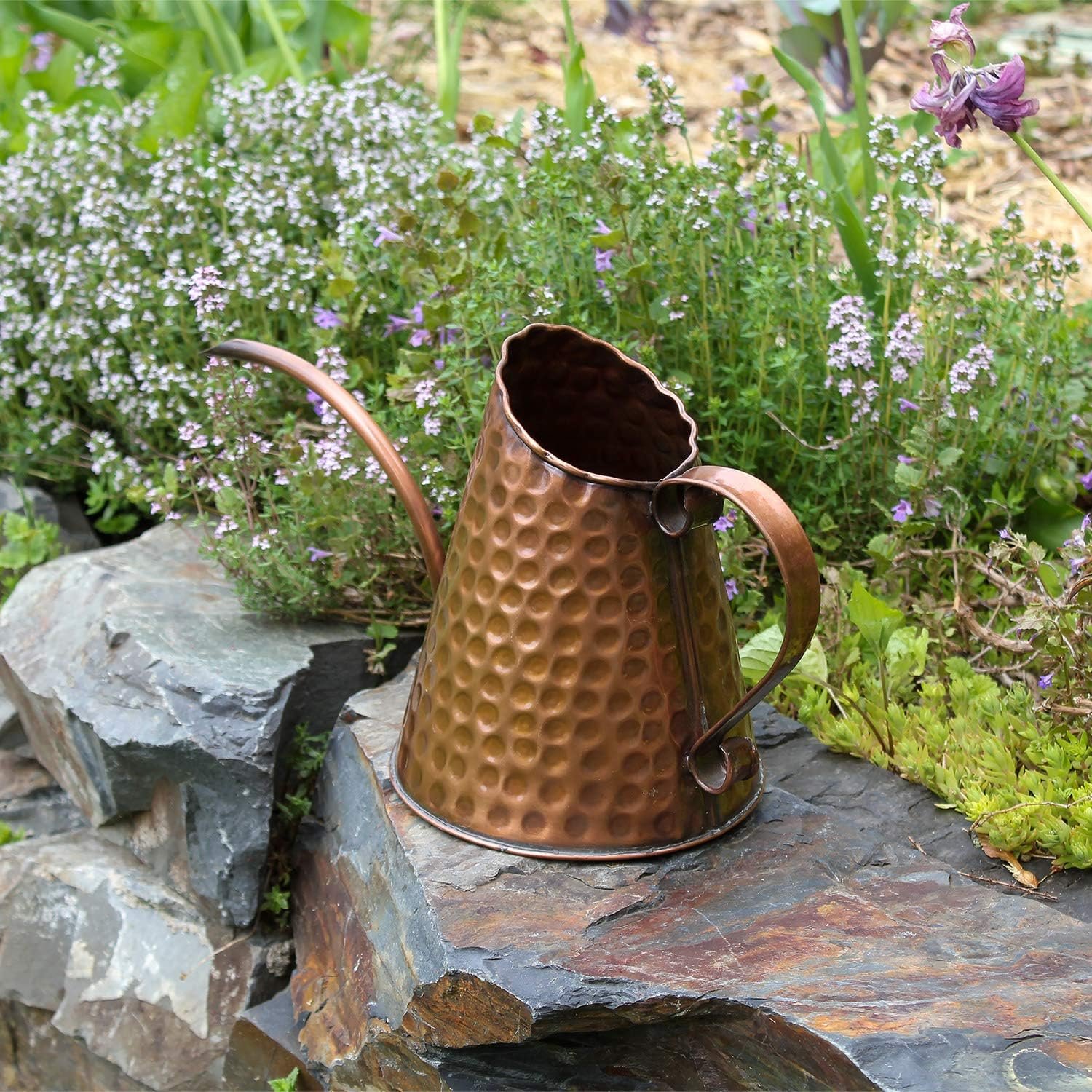Exquisite Hammered Copper Watering Can - Image 2